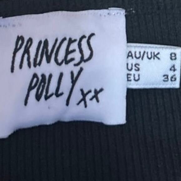 Princess Polly Becca Women's Black Long Sleeve Rib Knit Crop Sweater Top Size 4 - Picture 4 of 5